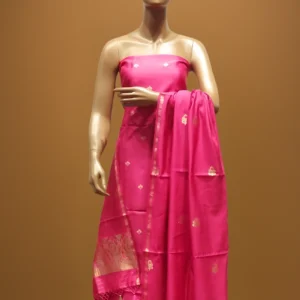 Pink Pure Katan Silk Suit with Kadwa Buti