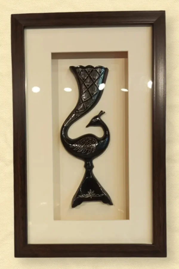 Peacock Vase with Frame
