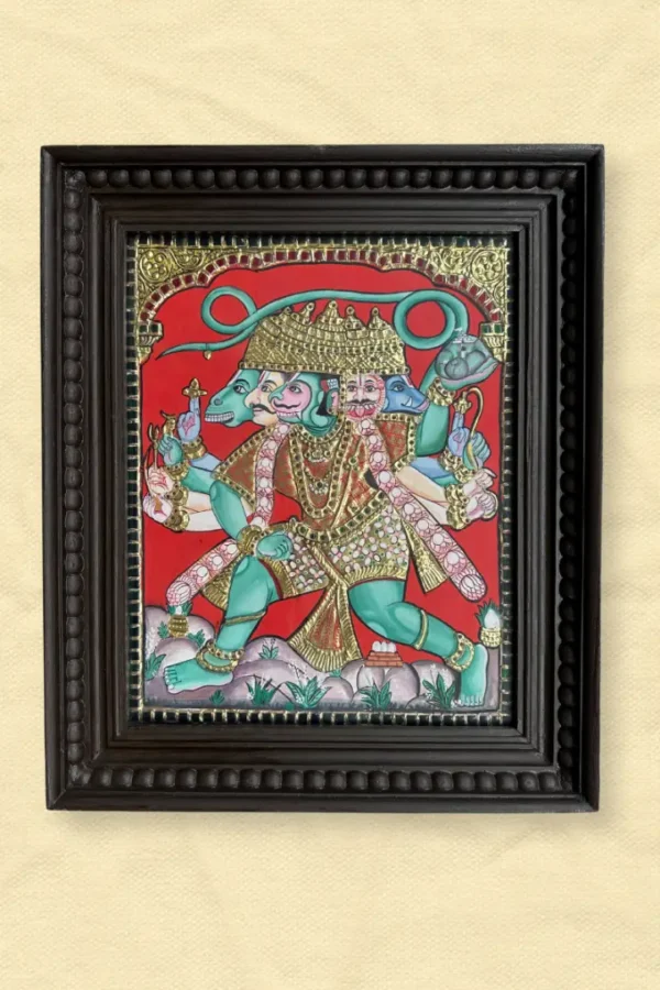 Panchmukhi Hanuman Ji Tanjore Painting