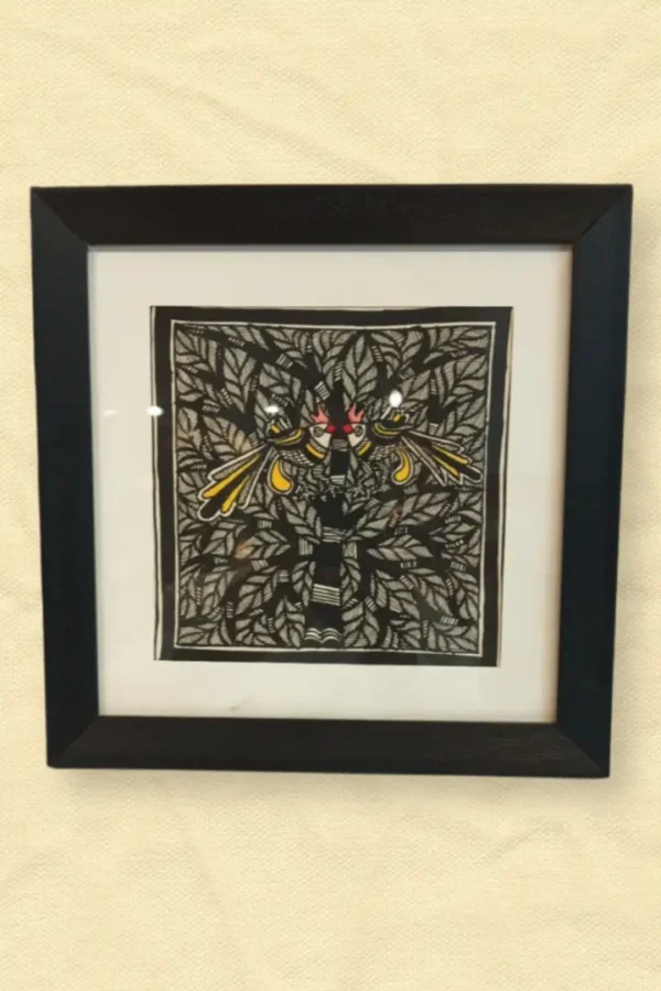 Madhubani Painting with Frame 12" X 12"