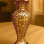 golden paper mache vase by kaarigar handicrafts
