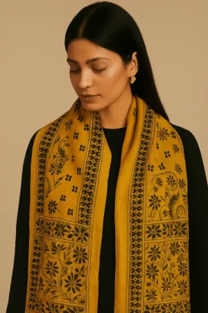 Pure silk stole by kaarigar
