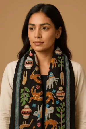 Kantha Stole by Kaarigar