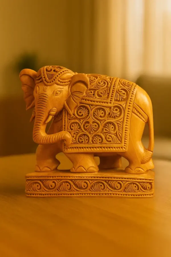 Pure kadam wood elephant by kaarigar handicraft made by skilled artisans or karigar