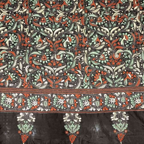 mulberry silk saree with kantha work