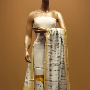 mul chanderi suit in beige color