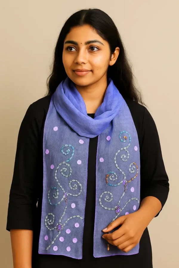 100% Linen Stole (Purple)