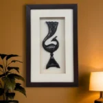 Image of Bidri Work Painting Peacock Vase with Frame by Kaarigar