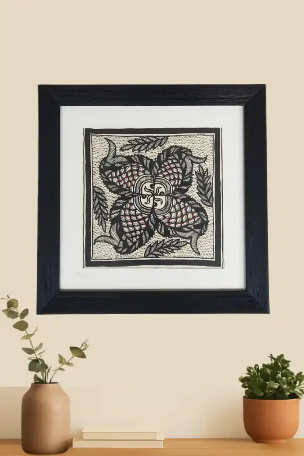 This is Madhubani Painting Fish crafted by karigar / artisan by hand by kaarigar handicraft