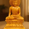 white wood meditating buddha by kaarigar handicrafts