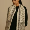 the best handloom women stole tusser silk with kantha stich by karigar