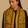 A woman wearing pure silk scarf for girls by kaarigar
