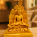 kadam wood buddha idol by kaarigar. enlightened pipal tree gautam buddha statue.