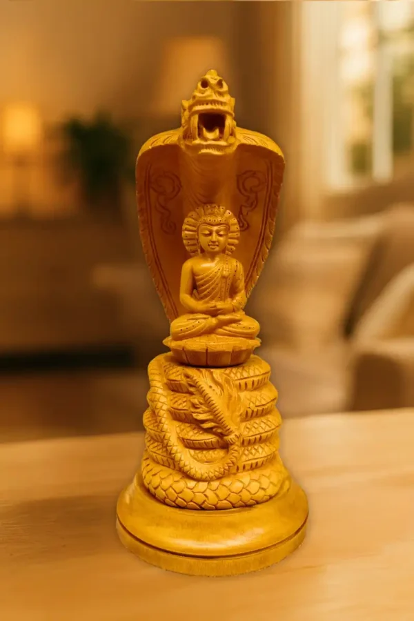 Muchalinda Buddha idol Gautam buddha with snake for home decor statue by kaarigar handicraft